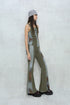 FLOWER SWITCHING TANK TOP -KHAKI- *Last1